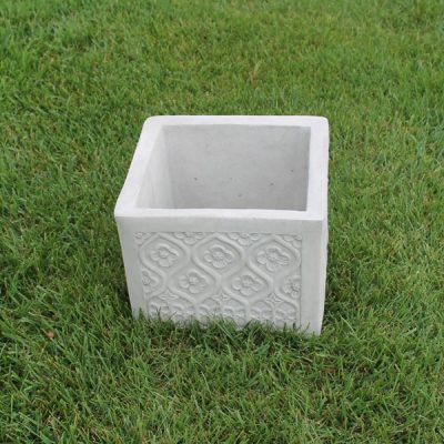 Flowered Planter – Medium Square – Item#PL308