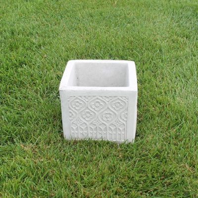 Flowered Planter – Small Square – Item#PL306