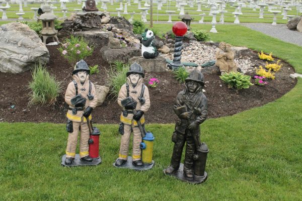 Painted Firefighters - Concrete Garden Supply