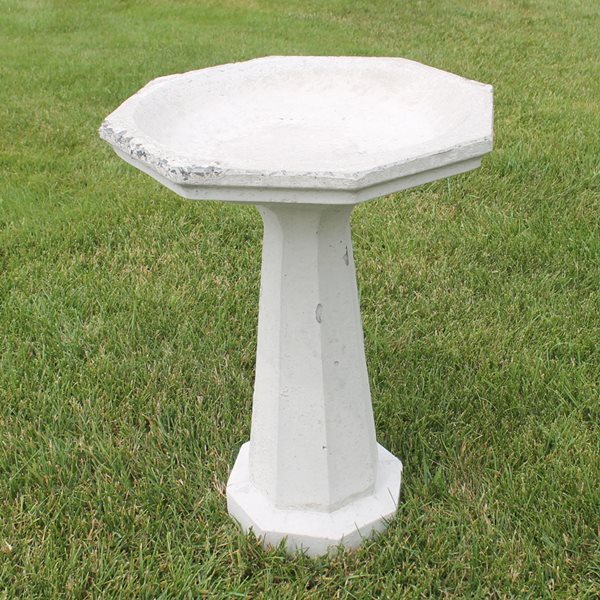 Tall Hexagon Bird Bath Concrete Garden Supply