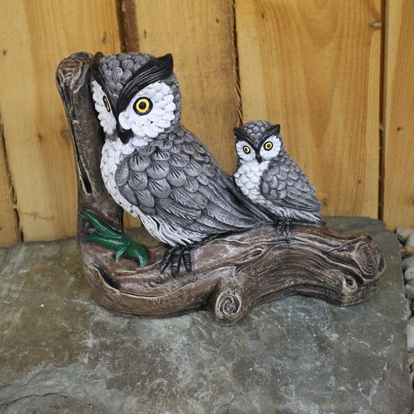 Owls on a Branch | Concrete Garden Supply