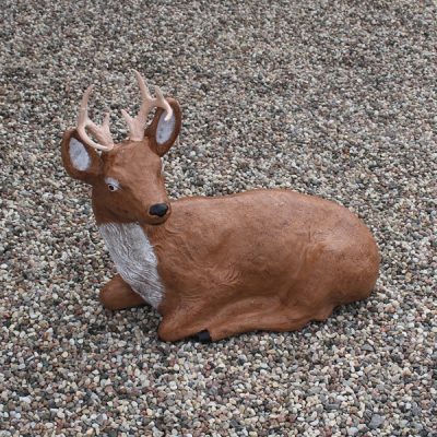 Large Reclining Deer with Antlers