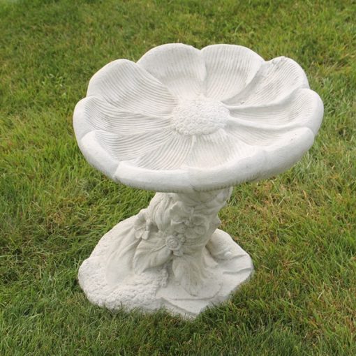 Flowered Offset Bird Bath