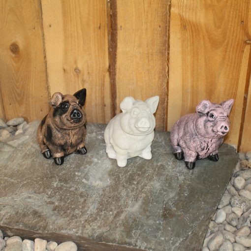 Sitting Floppy Eared Pig N&P concrete Garden Supply