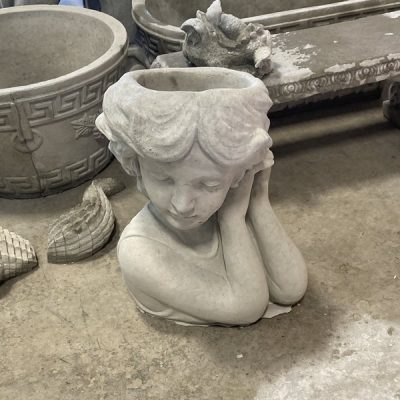 Lady Head Planter with Hands at her head.
