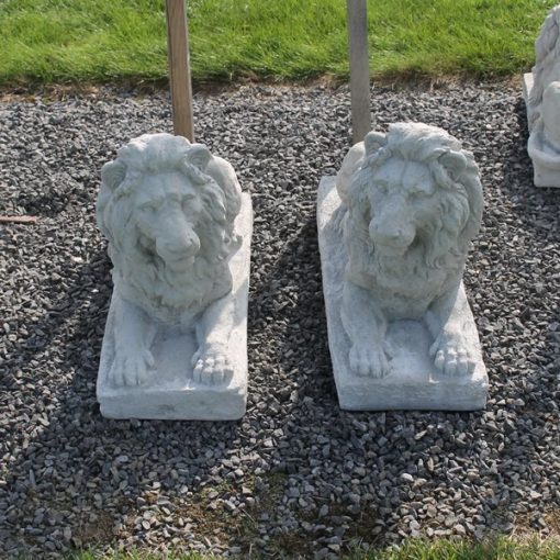 Pair of Laying Lions N Concrete Garden Supply