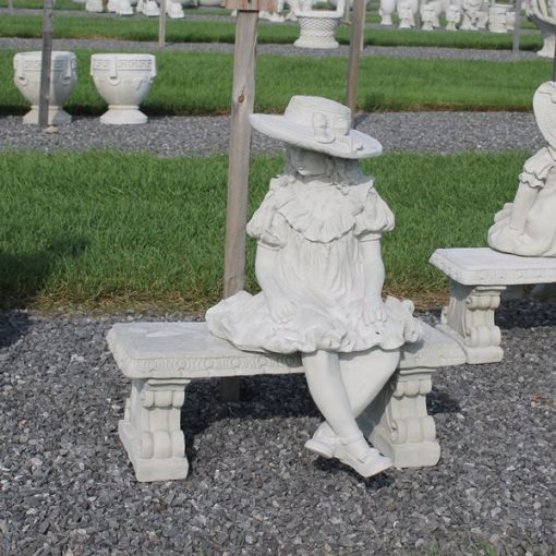 Country Girl with bench N Concrete Garden Supply