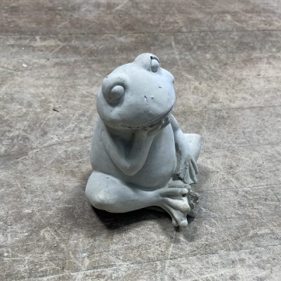 Cement Frog Pair Figurine Grey 