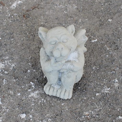 Friendly Gargoyle with hand at chin N Concrete Garden Supply