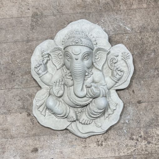 Ganesh on Leaf Plaque N Concrete Garden Supply