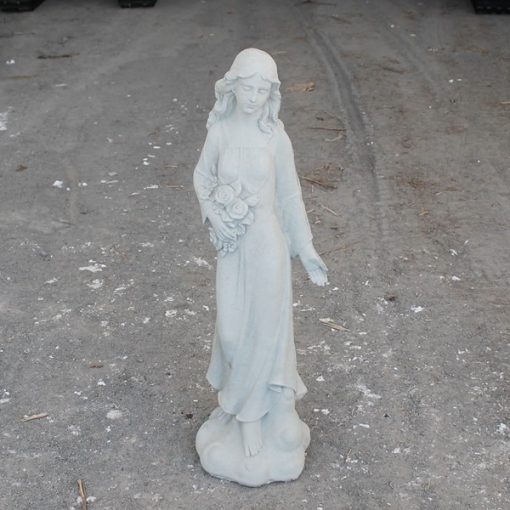 Woman with Flowers N Concrete Garden Supply