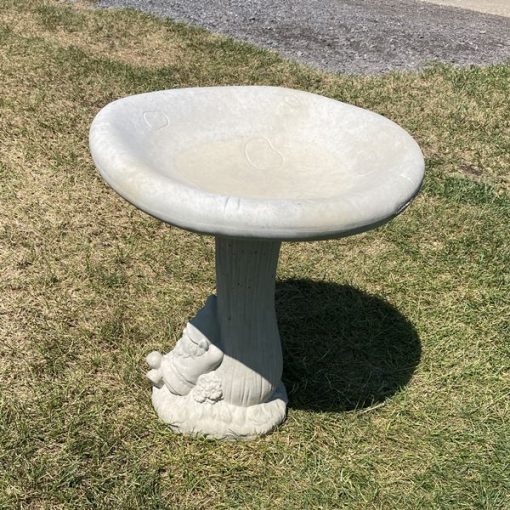 Gnome Mushroom Small Bird Bath1 N Concrete Garden Supply