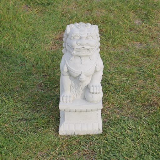 Foo Dog with Left Paw Up N Concrete Garden Supply