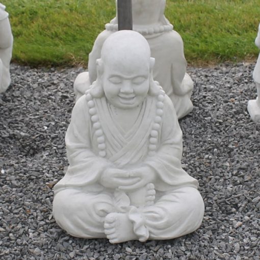 Large Buddha Boy with Beads N Concrete Garden Supply