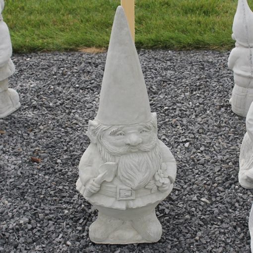 Large Gnome with Shovel and Flowers 'Travelocity' N Concrete Garden Supply