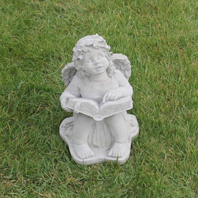 Sitting Angel with Book Reading N Concrete Garden Supply