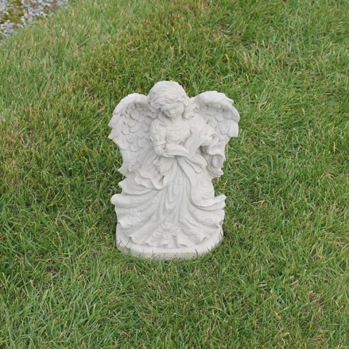 Standing Angel with Book Reading N Concrete Garden Supply