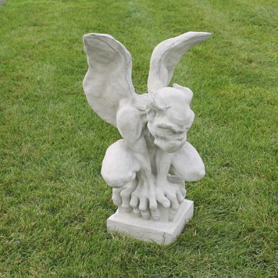 ‘Volt’ Gargoyle – Gargoyle Perched On Square Base Big Wings and Hands