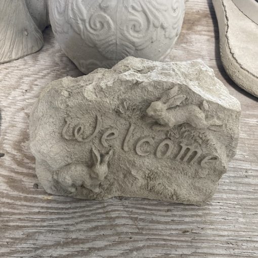 Bunny Welcome Rock N Concrete Garden Supply