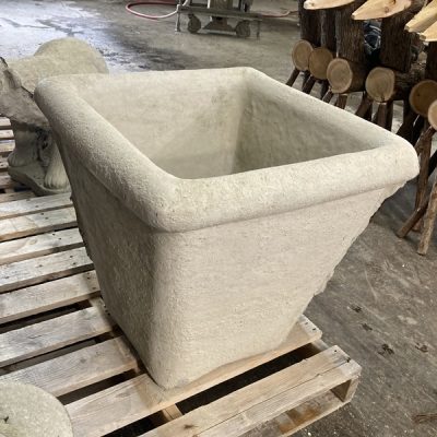 Large Square Brimmed Textured Planter