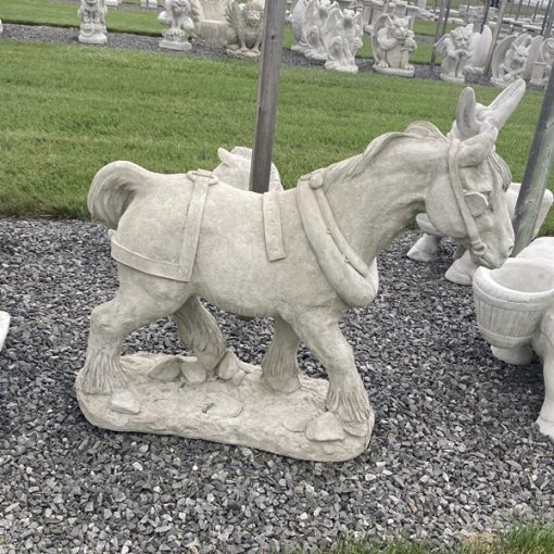 Horse with Harness N Concrete Garden Supply