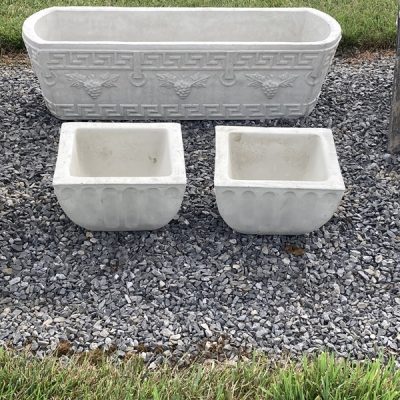 Small Square Ribbed Planter