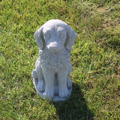 Small Sitting Fluffy Dog2 N Concrete Garden Supply