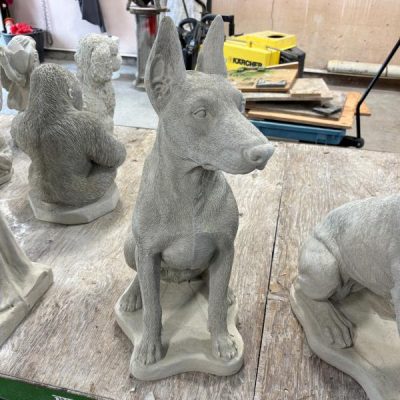 Doberman Dog N Concrete Garden Supply