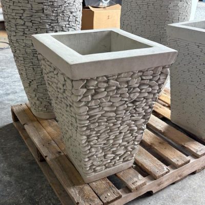 Short Cobblestone Square Planter