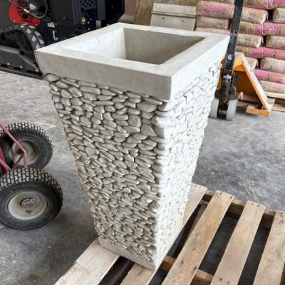 Tall Cobblestone Square Planter N Concrete Garden Supply